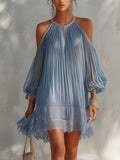 Vestido corto Kaia de hombros descubiertos