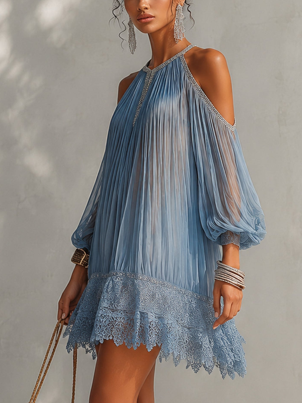 Vestido corto Kaia de hombros descubiertos