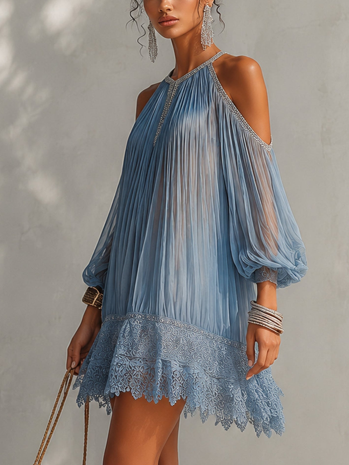 Vestido corto Kaia de hombros descubiertos