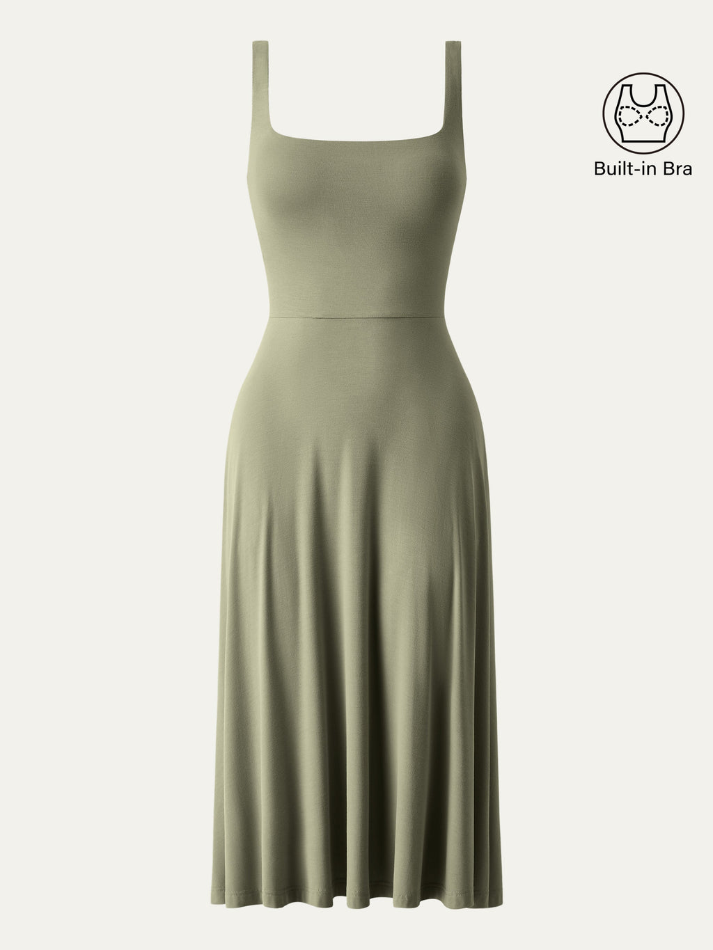 Vestido brami midi vaporoso de cuello cuadrado