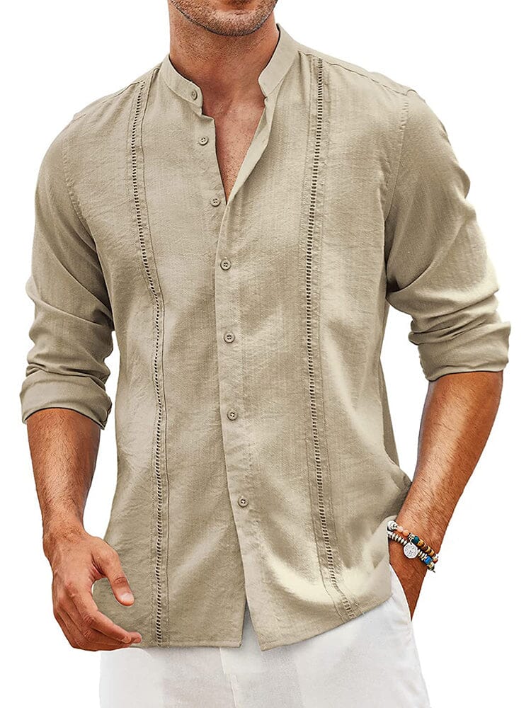 Camisa guayabera cubana de lino bordada