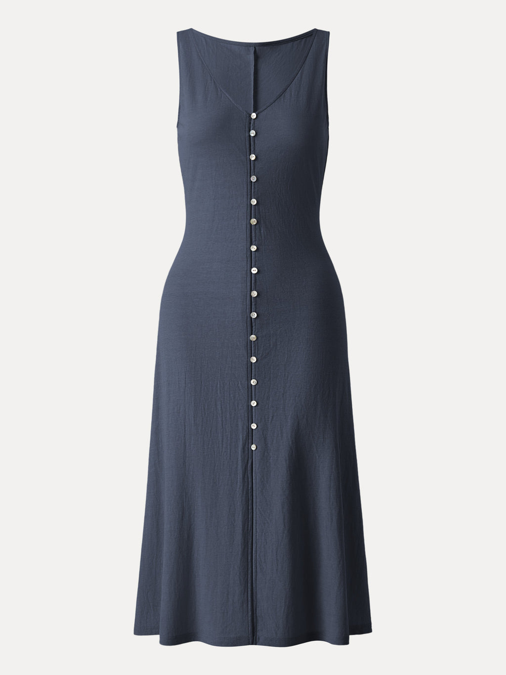 Vestido midi chaleco de cuello en V con botones, multiusos