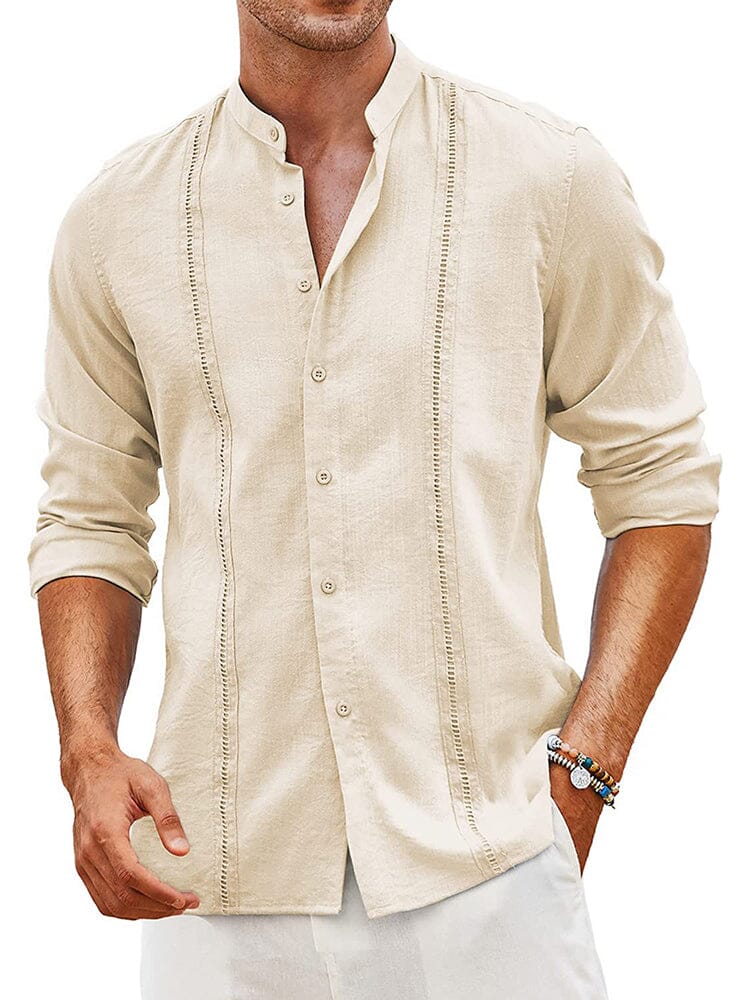 Camisa guayabera cubana de lino bordada