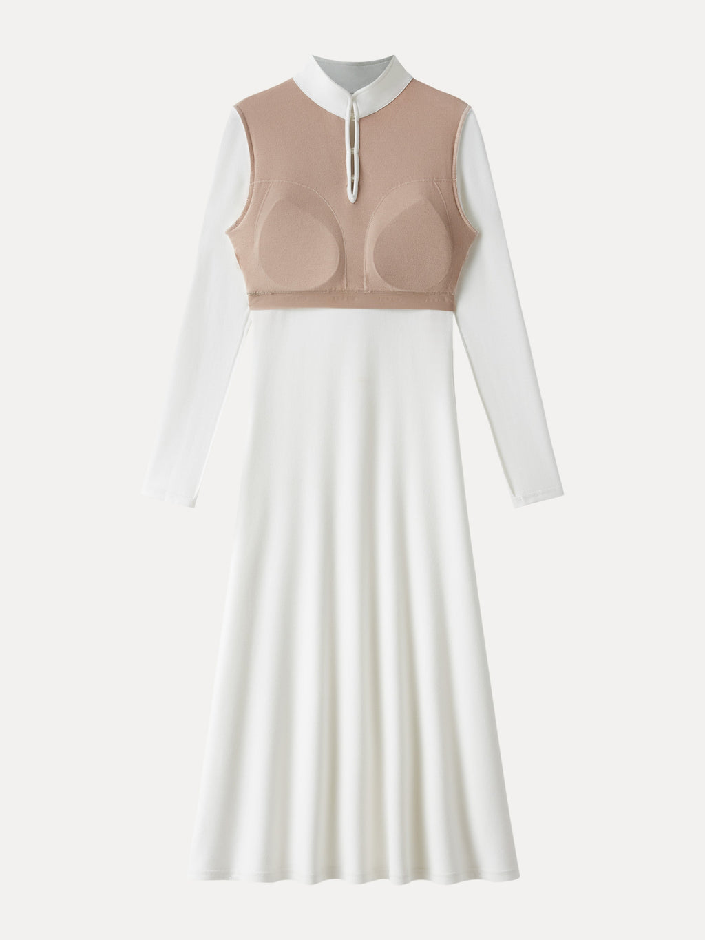 Vestido brami midi de cuello mao con botones de bola, edición limitada