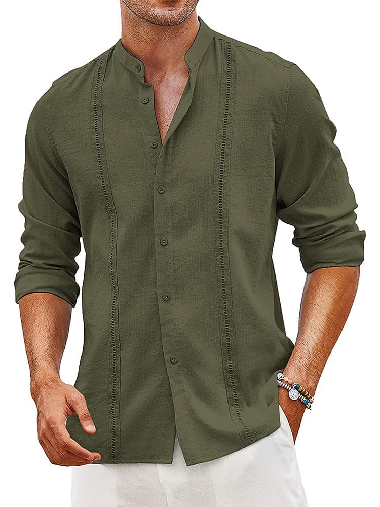 Camisa guayabera cubana de lino bordada