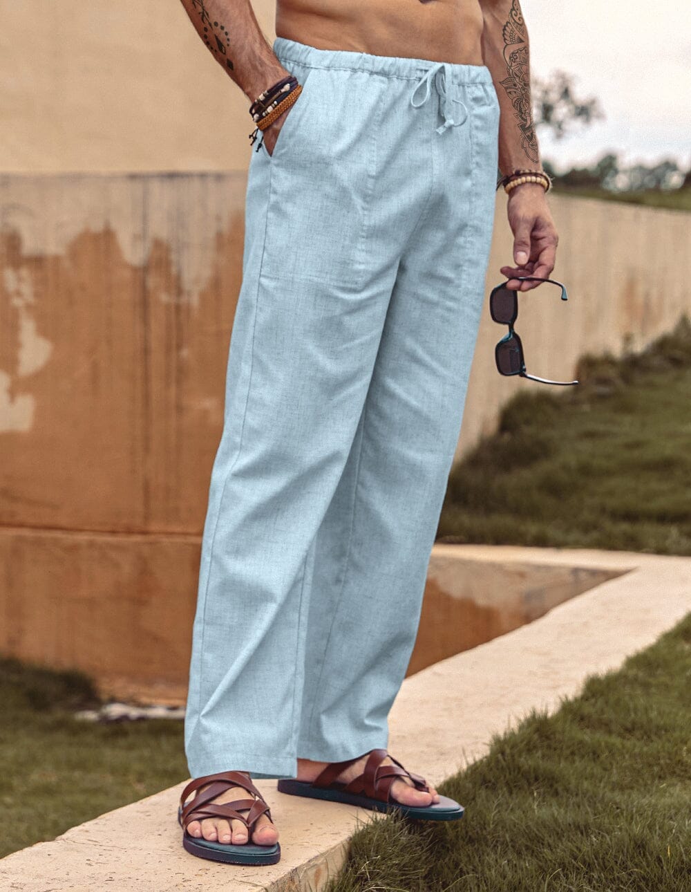 Pantalón holgado estilo lino