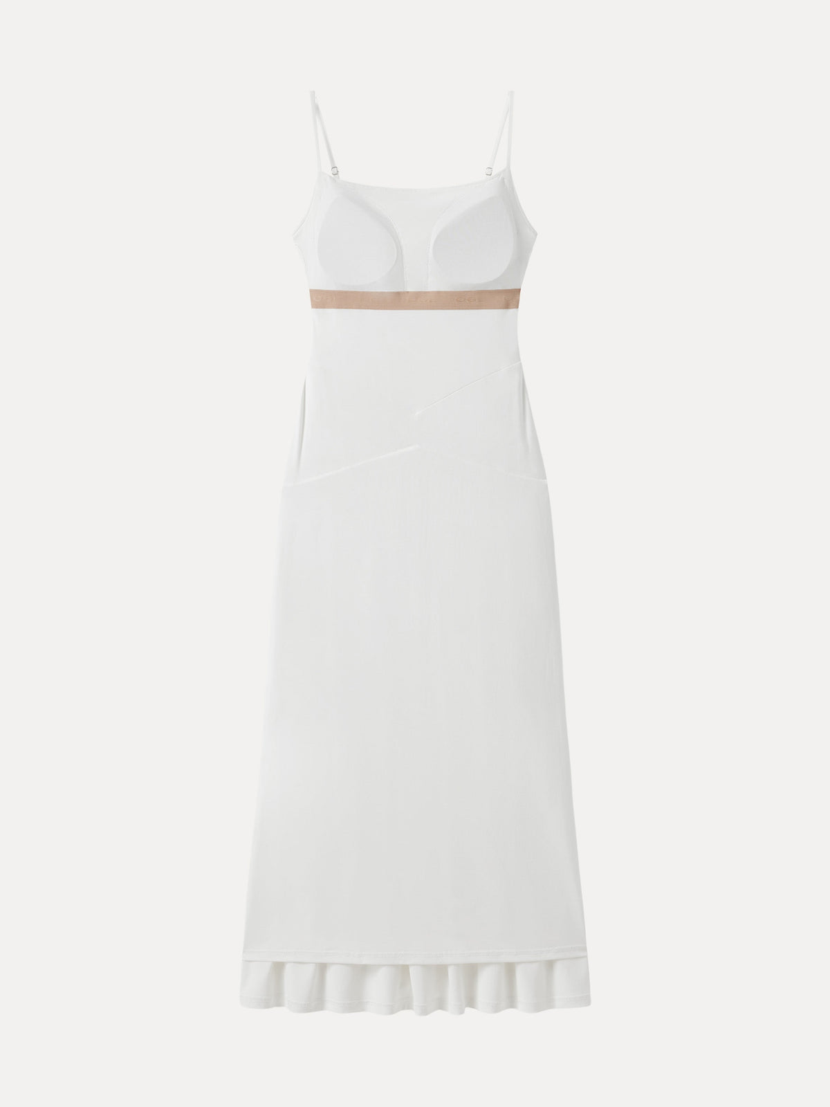 Vestido brami maxi fruncido de tirantes finos, no transparente