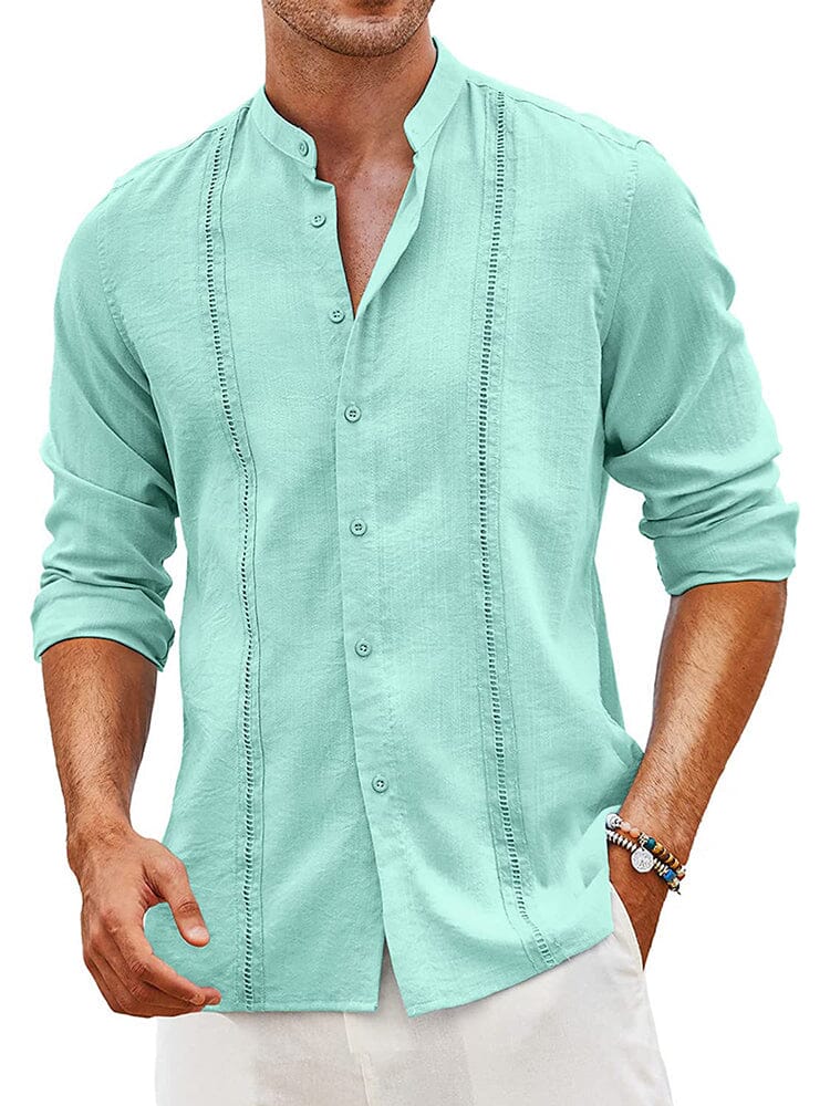 Camisa guayabera cubana de lino bordada