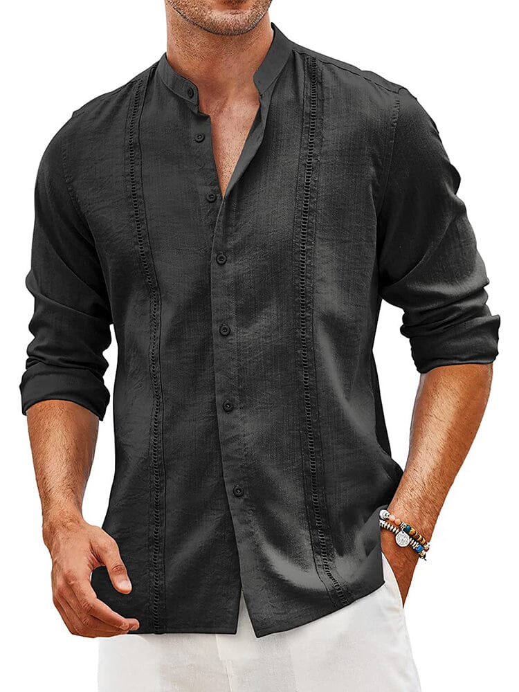 Camisa guayabera cubana de lino bordada