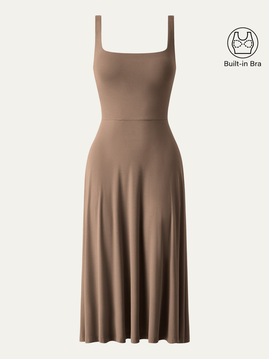 Vestido brami midi vaporoso de cuello cuadrado