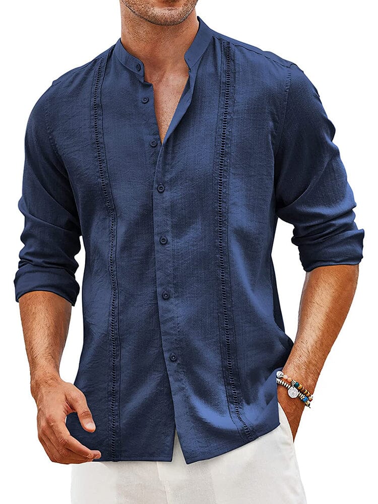 Camisa guayabera cubana de lino bordada