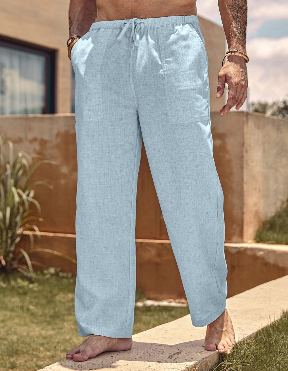Pantalón holgado estilo lino