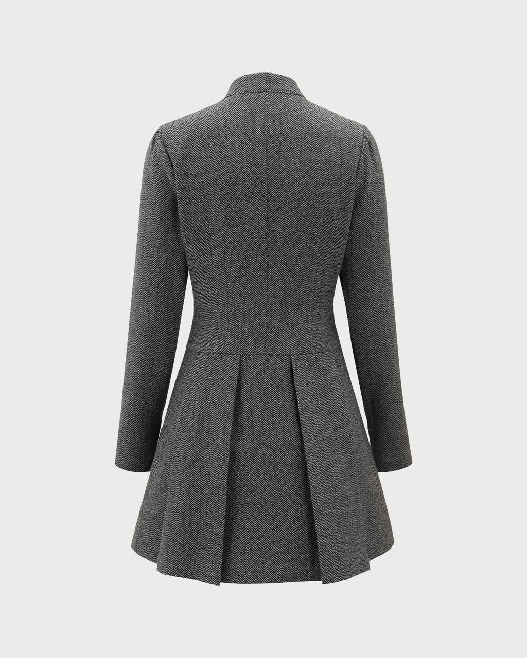 Vestido mini plisado gris con botones