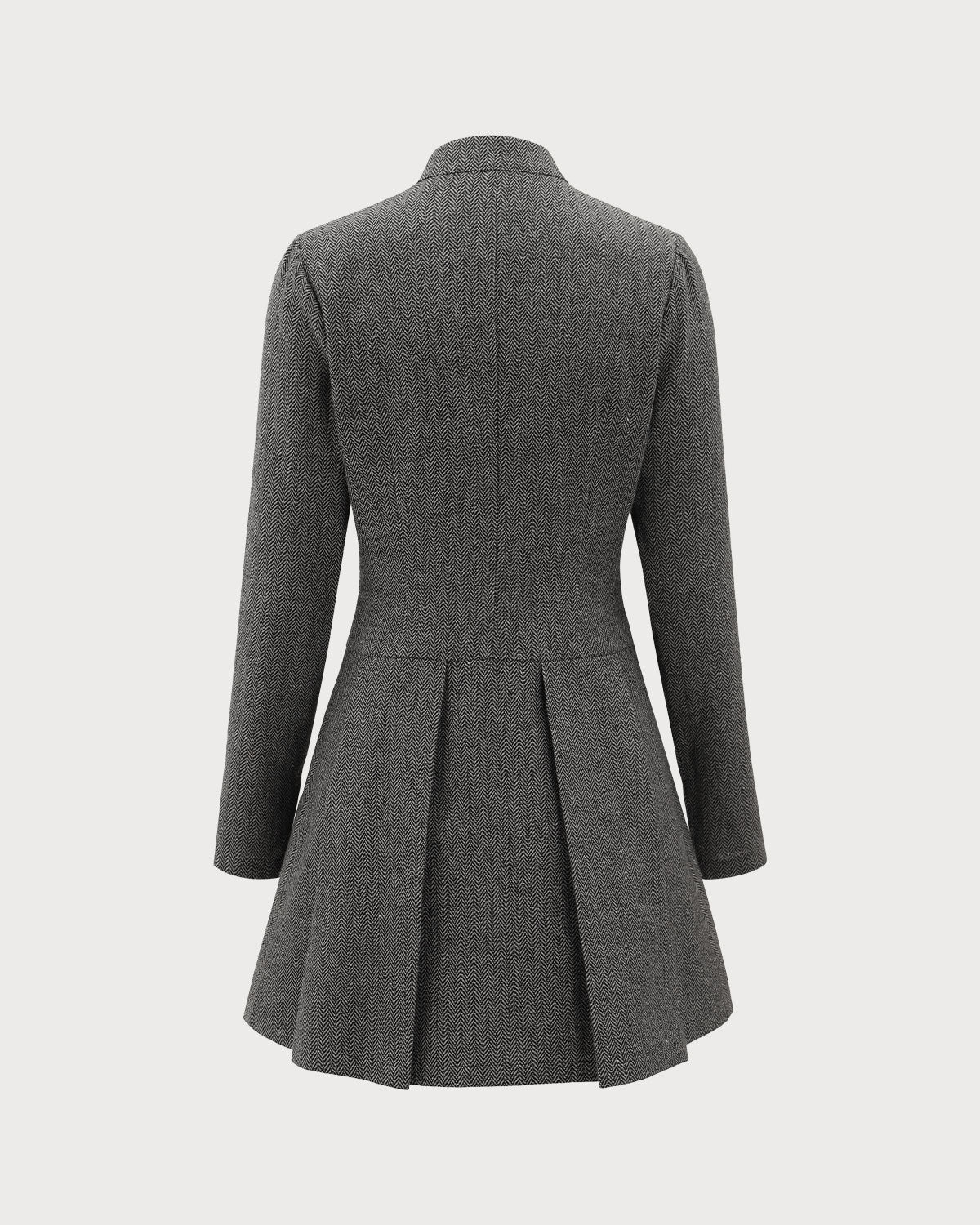 Vestido mini plisado gris con botones