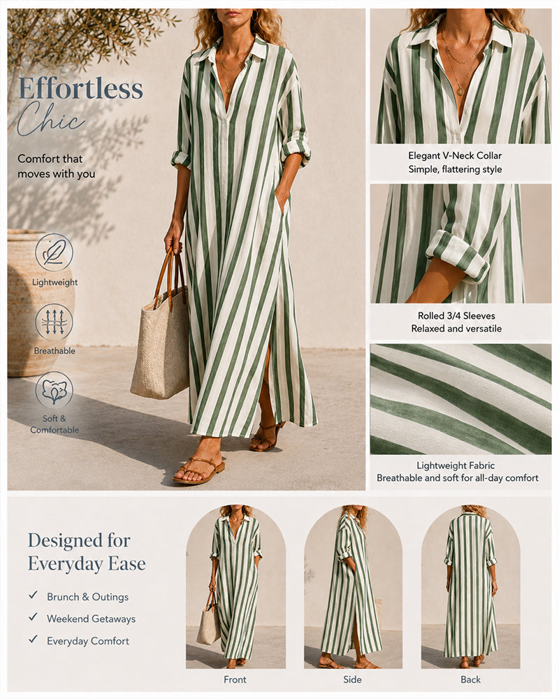 Vestido maxi a rayas costero