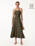Vestido brami midi de lino y tirantes finos