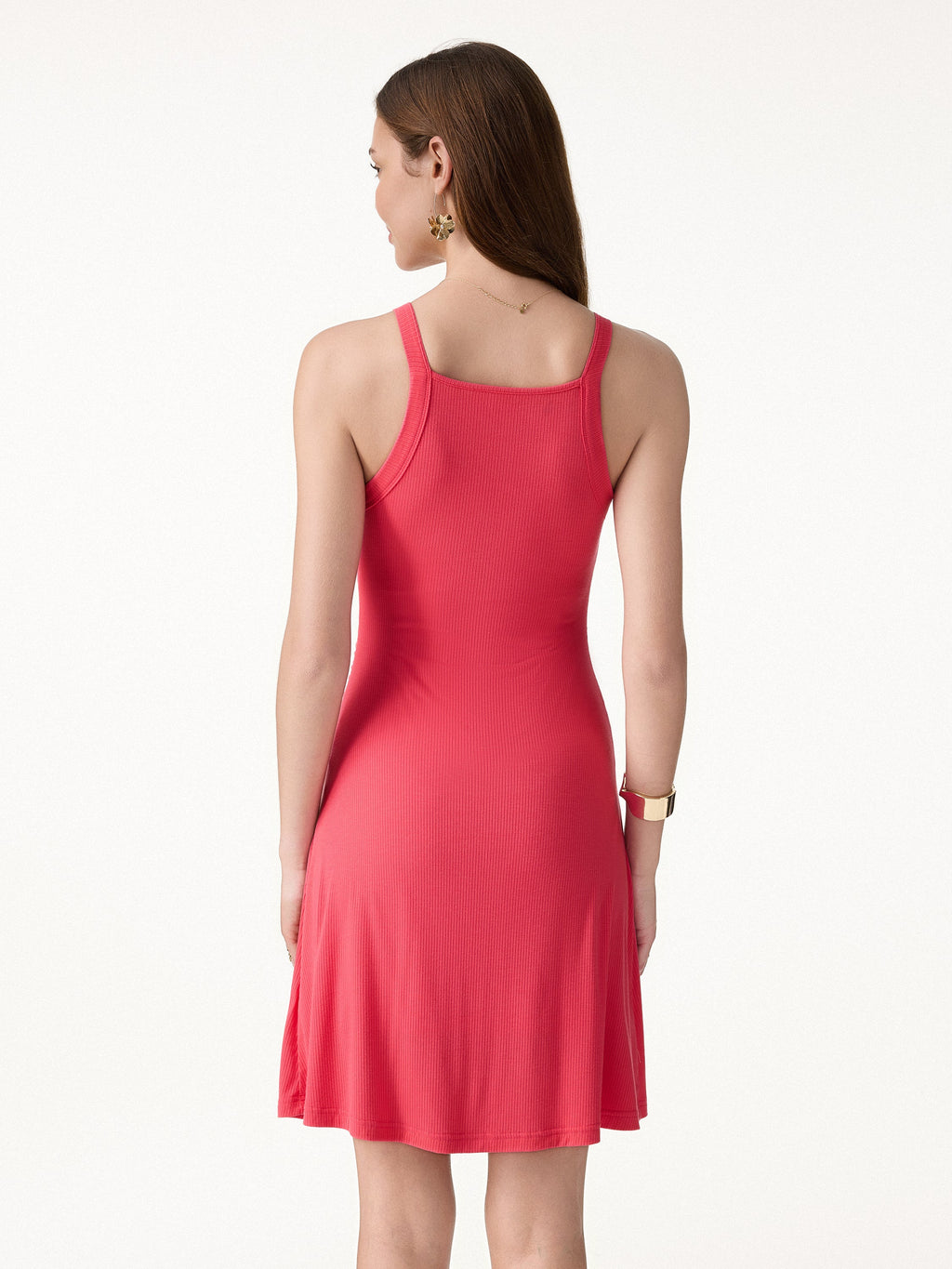 Vestido brami mini de cuello cuadrado fruncido, tacto fresco