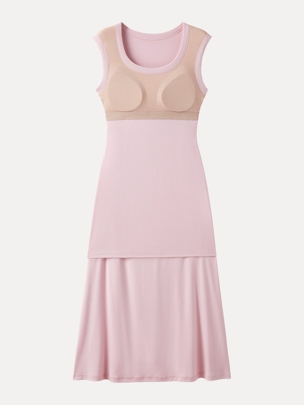 Vestido midi brami de escote redondo con fruncido lateral
