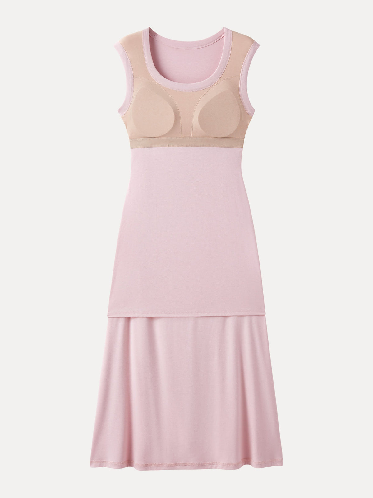 Vestido midi brami de escote redondo con fruncido lateral