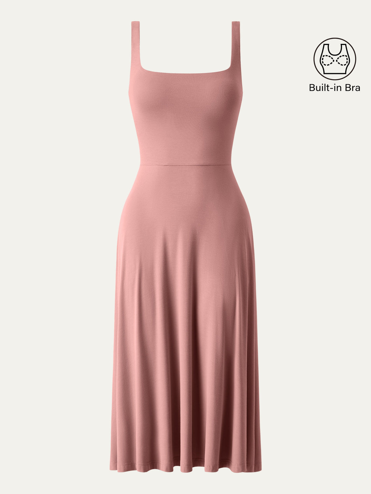 Vestido brami midi vaporoso de cuello cuadrado