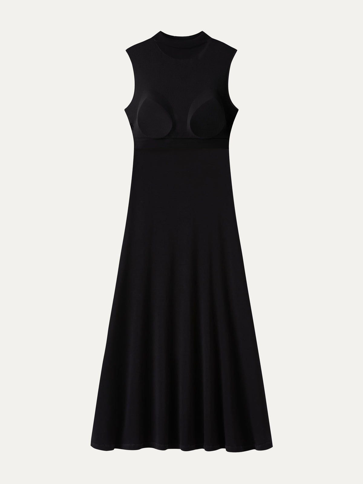 Vestido brami midi línea A de cuello alto sin mangas