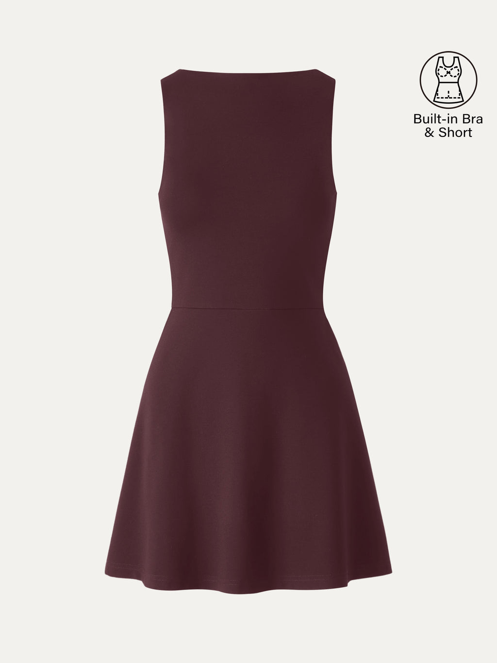 Vestido brami mini de cuello barco corte evasé