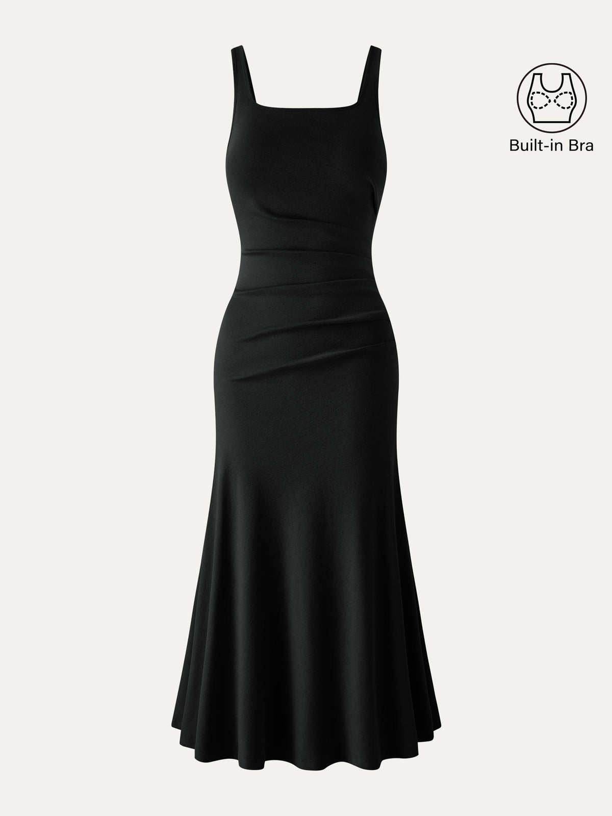 Vestido midi brami de cuello cuadrado con espalda baja