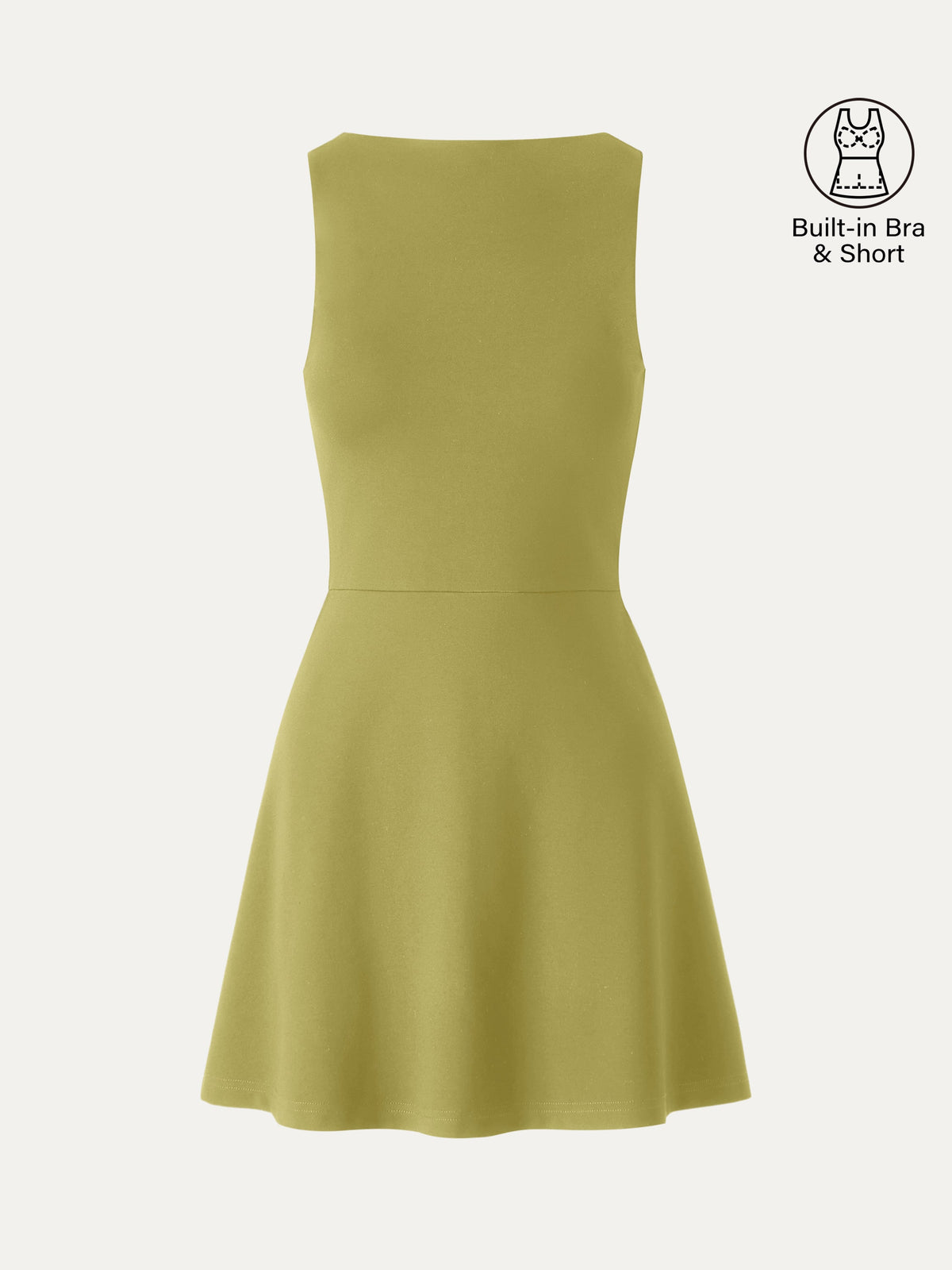 Vestido brami mini de cuello barco corte evasé