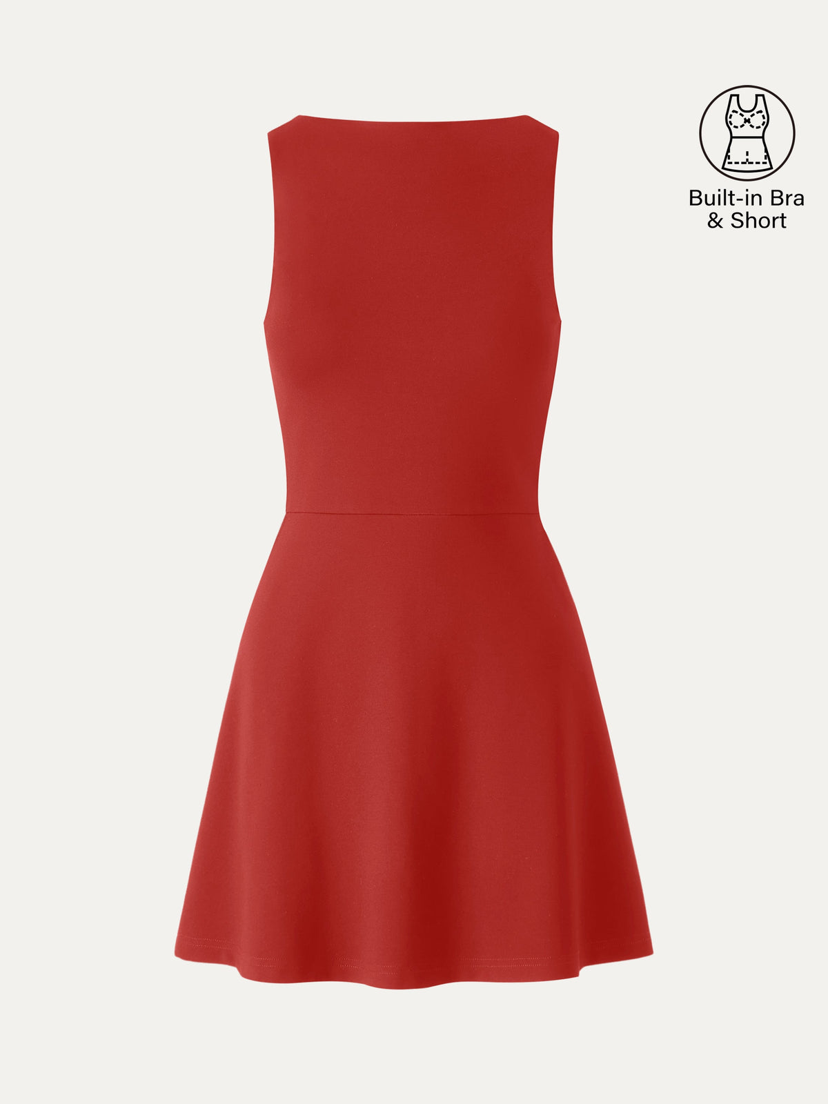 Vestido brami mini de cuello barco corte evasé