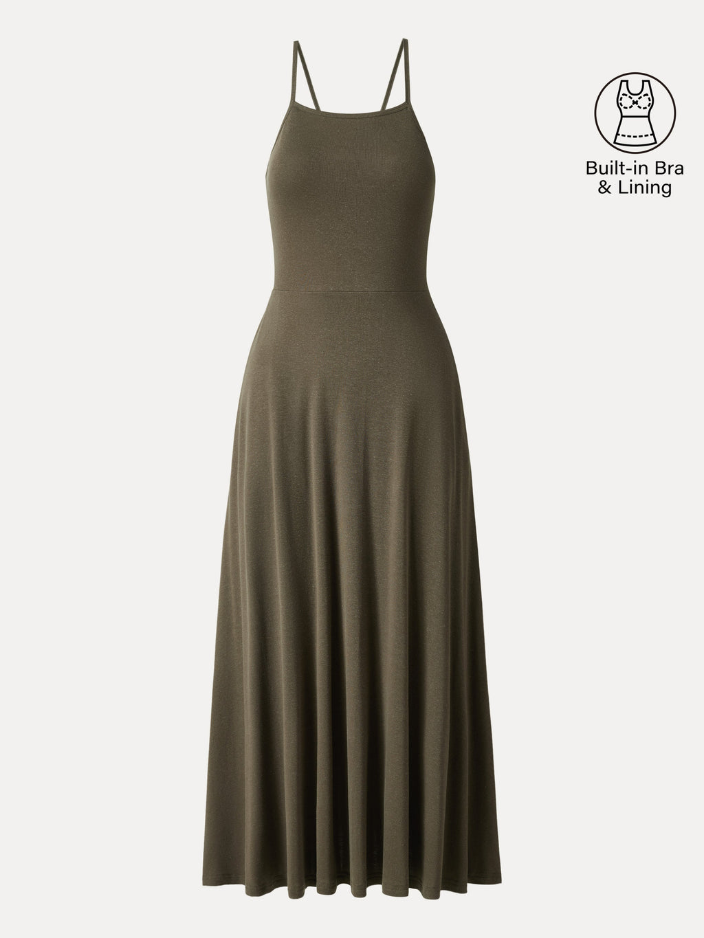 Vestido brami midi de lino y tirantes finos
