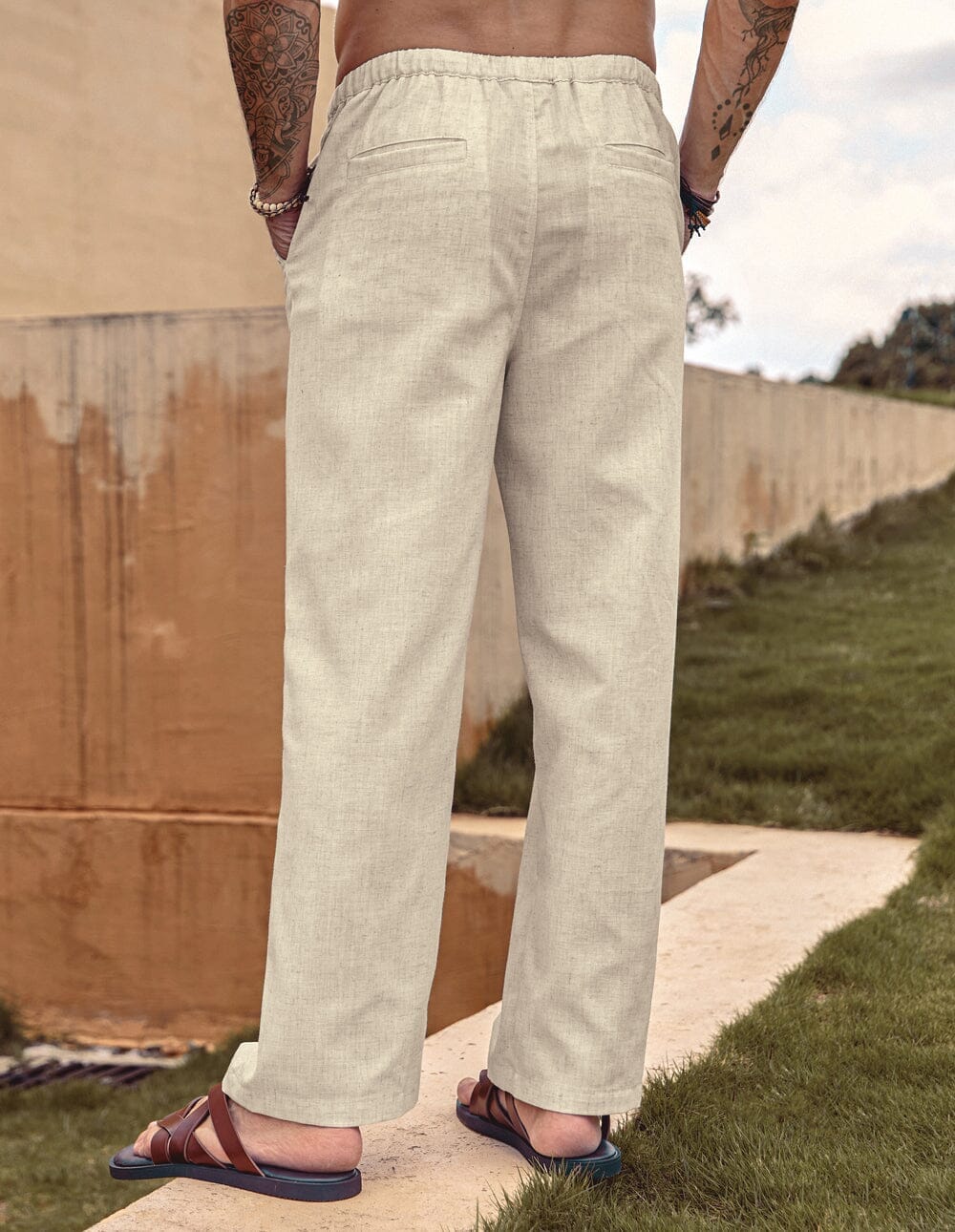 Pantalón holgado estilo lino