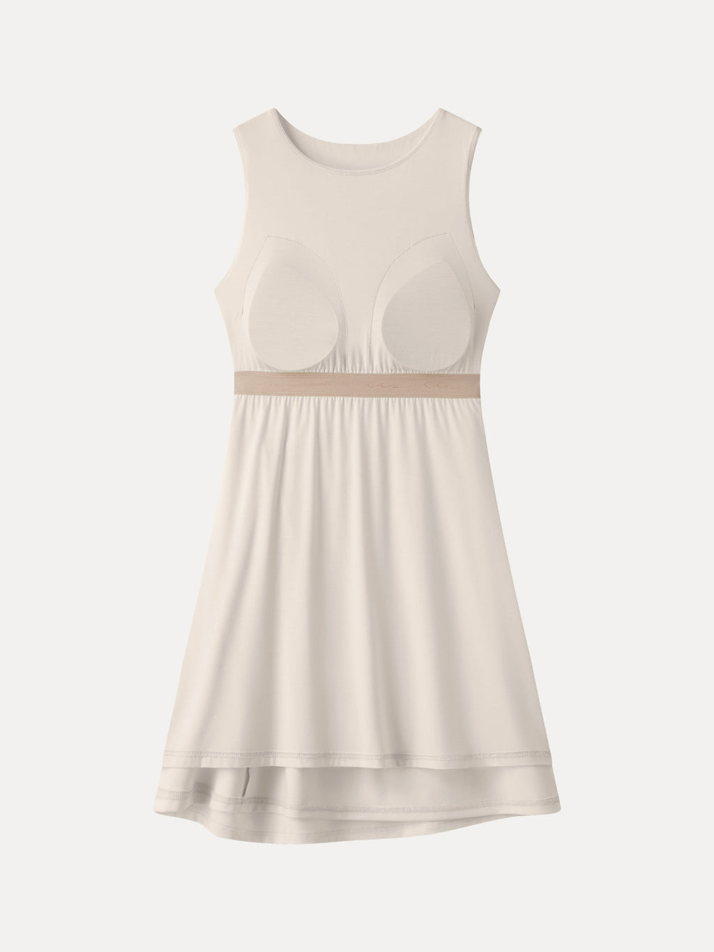 Vestido brami mini de cuello redondo canalé con torsión lateral