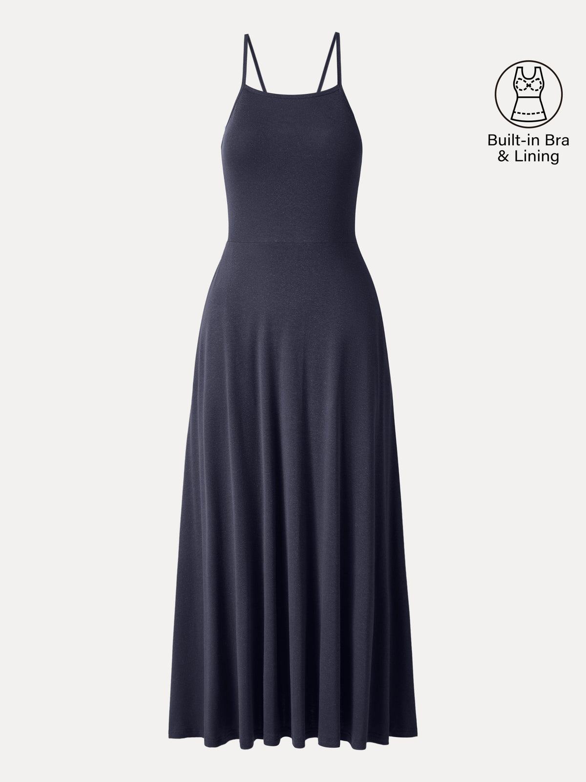 Vestido brami midi de lino y tirantes finos