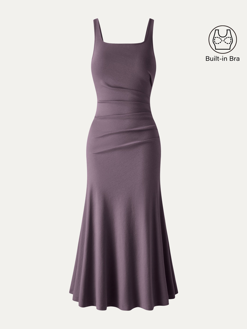 Vestido midi brami de cuello cuadrado con espalda baja