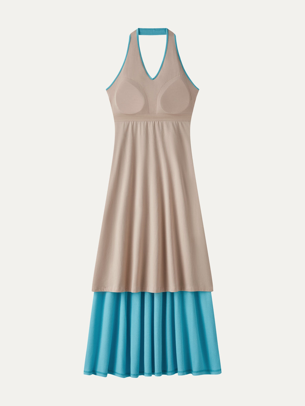 Vestido brami midi línea A de cuello halter, tacto fresco