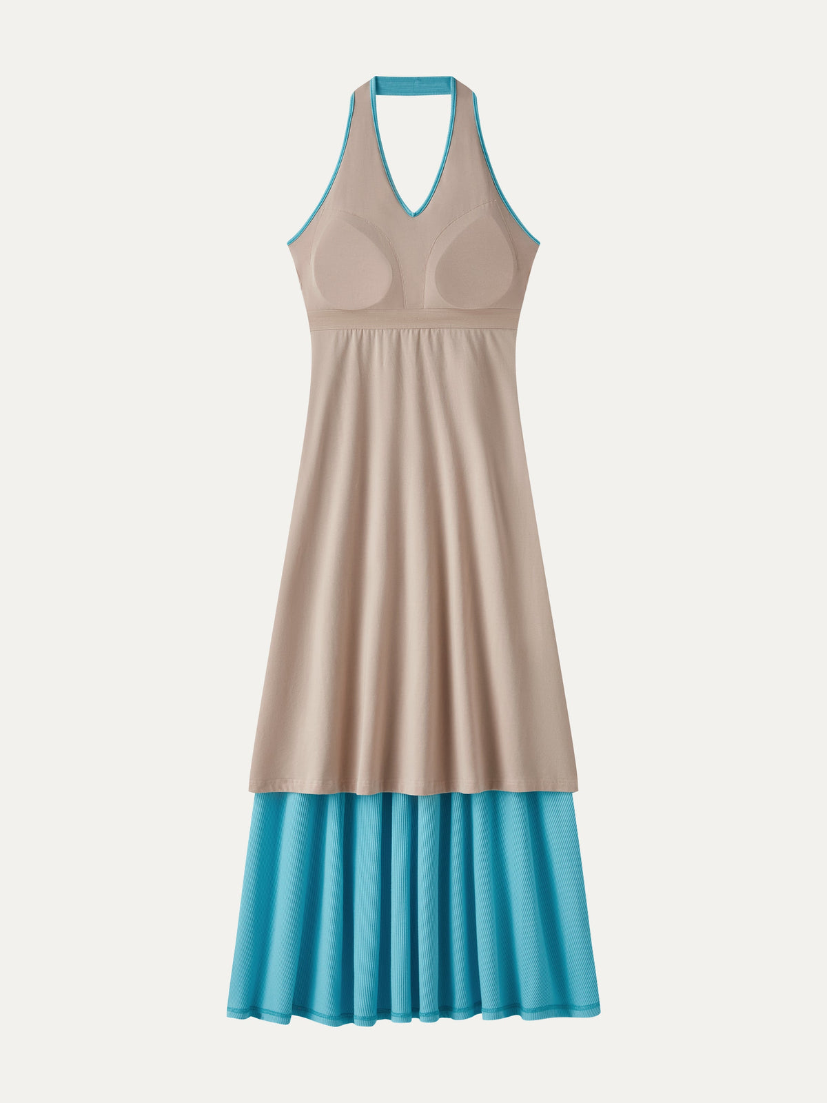 Vestido brami midi línea A de cuello halter, tacto fresco