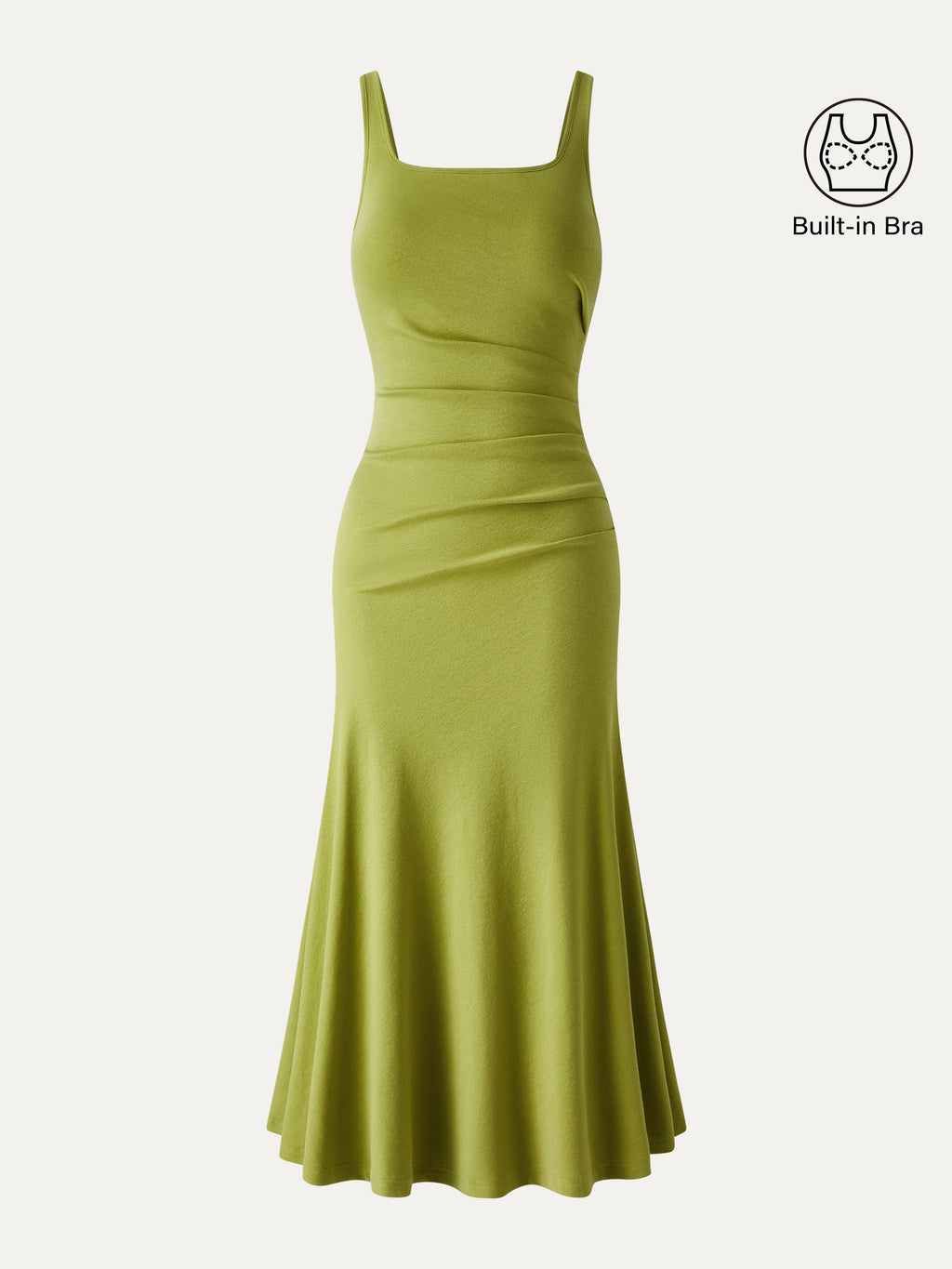 Vestido midi brami de cuello cuadrado con espalda baja