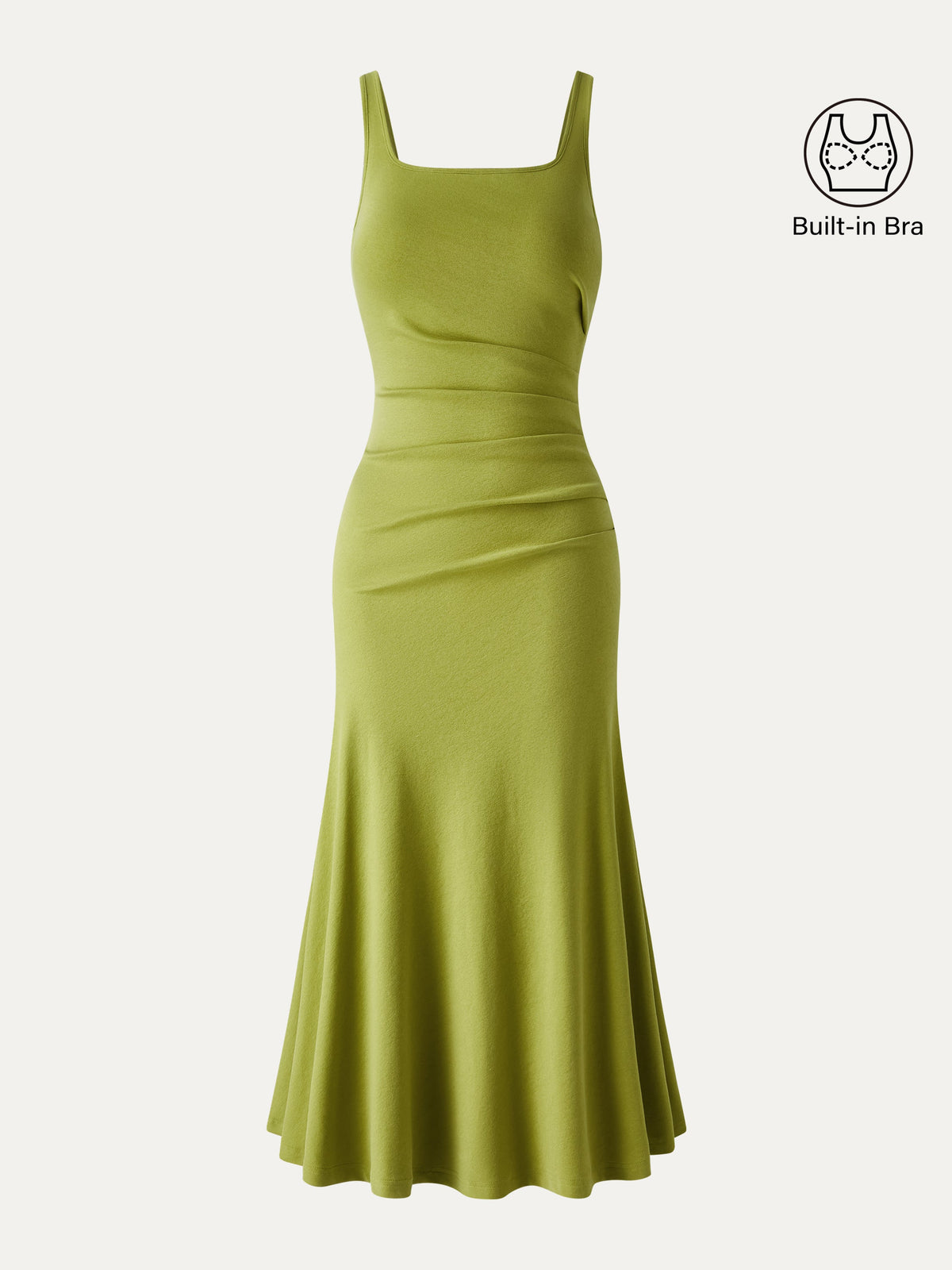 Vestido midi brami de cuello cuadrado con espalda baja