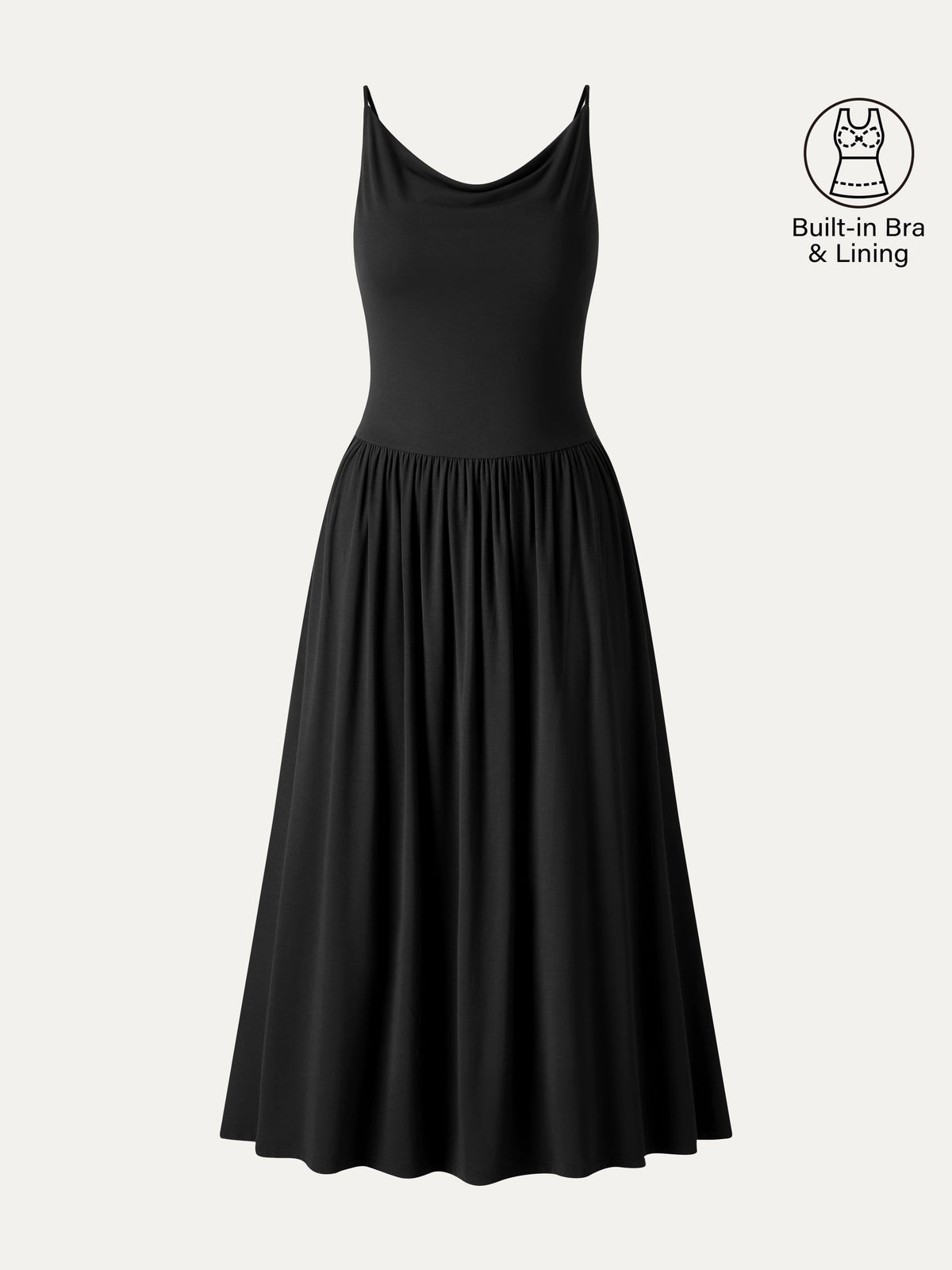 Vestido brami midi de cuello drapeado y espalda abierta