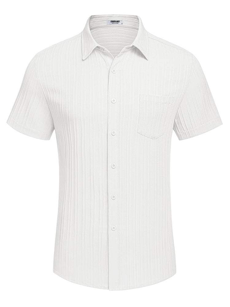 Camisa texturizada de botones casual
