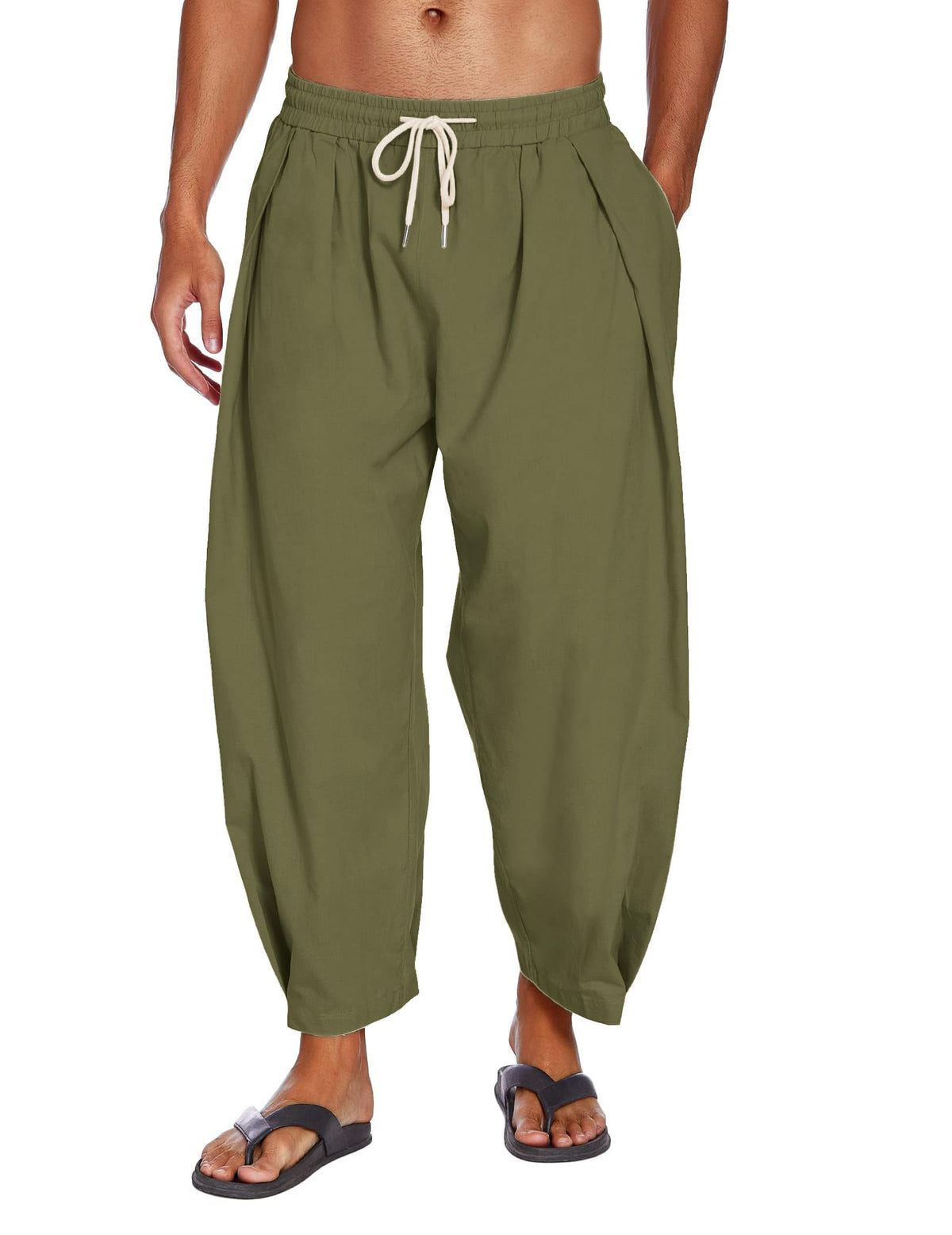 Pantalón harem holgado con bolsillos