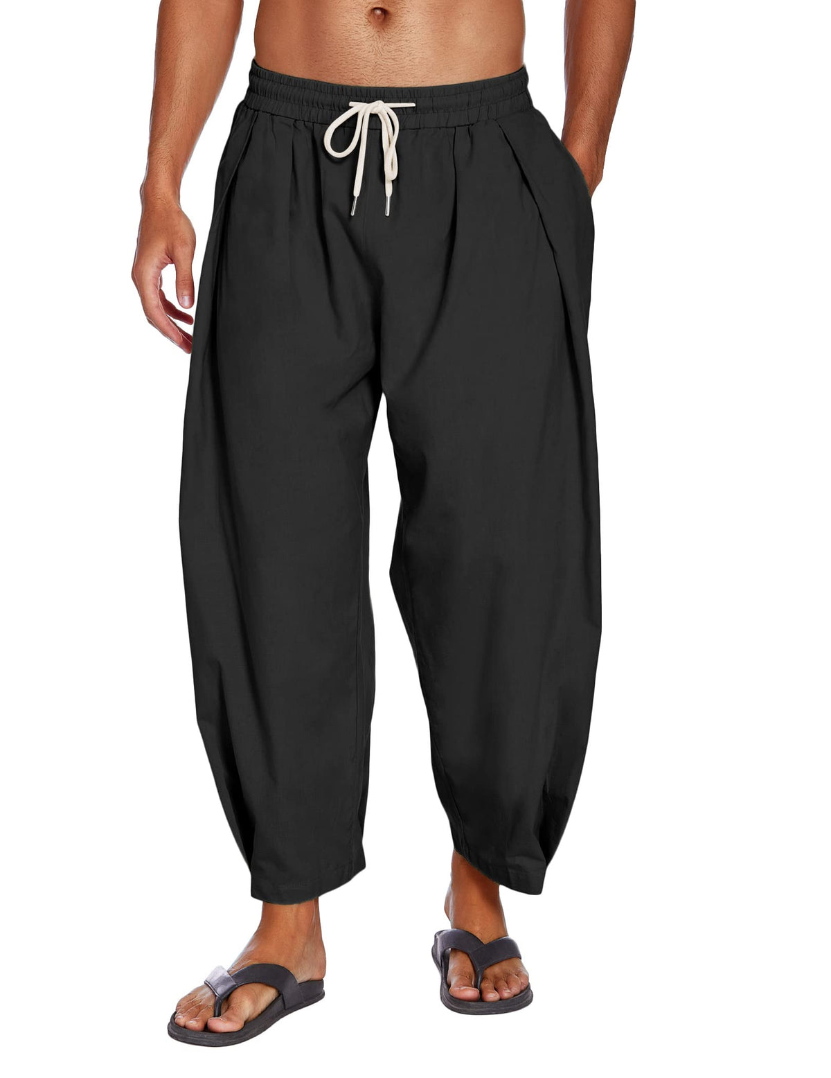 Pantalón harem holgado con bolsillos