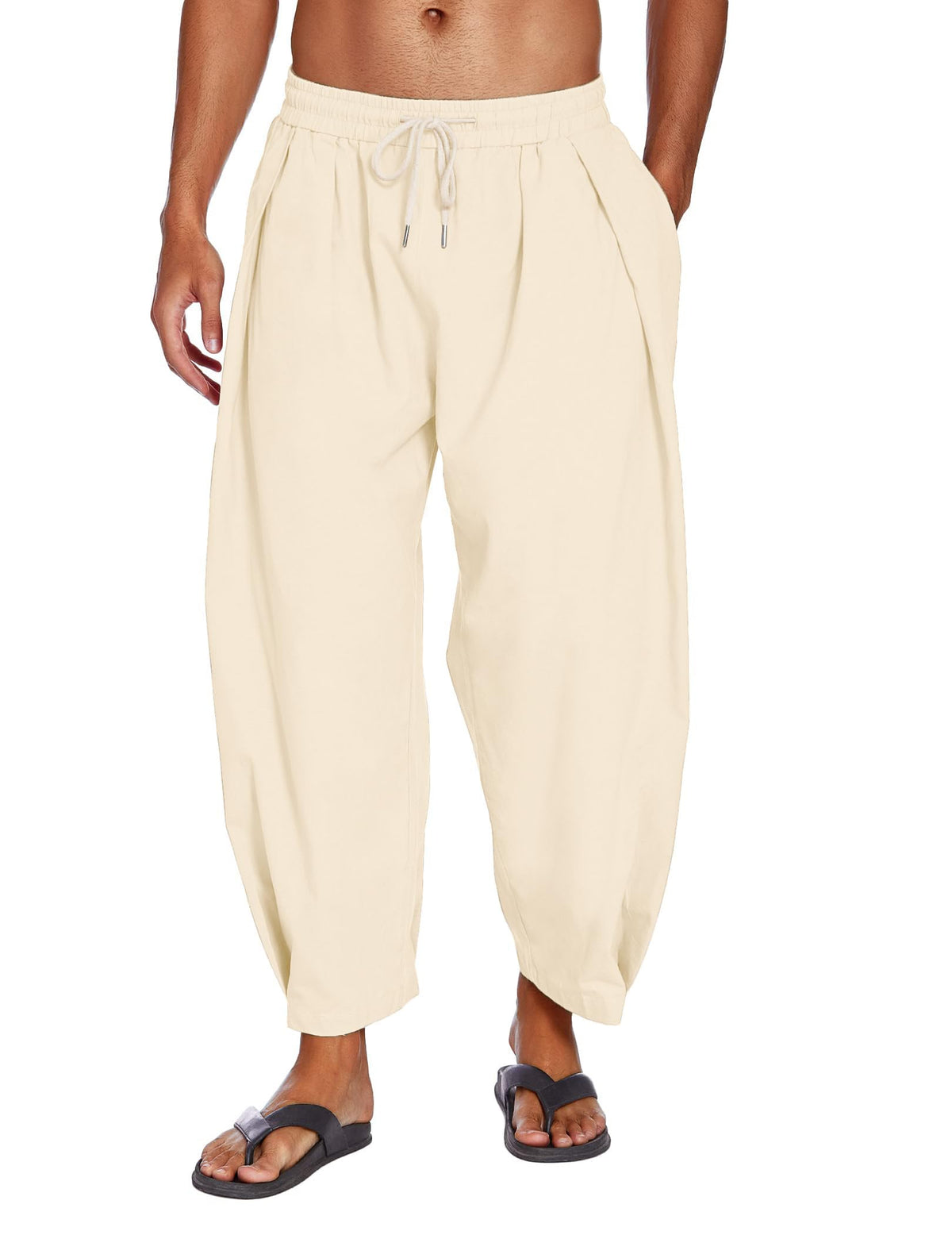 Pantalón harem holgado con bolsillos