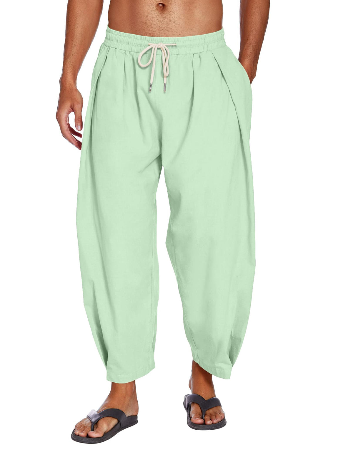 Pantalón harem holgado con bolsillos