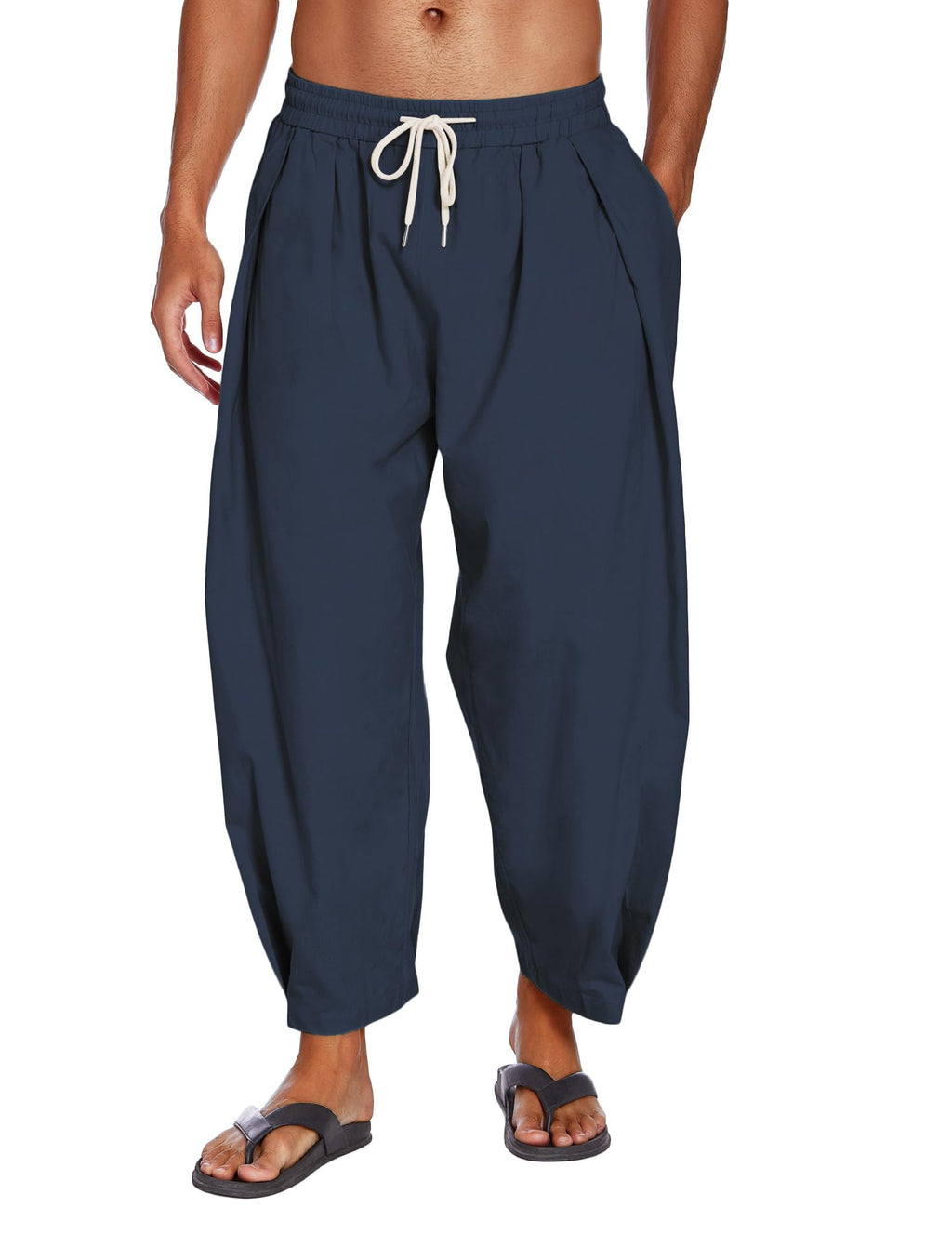 Pantalón harem holgado con bolsillos