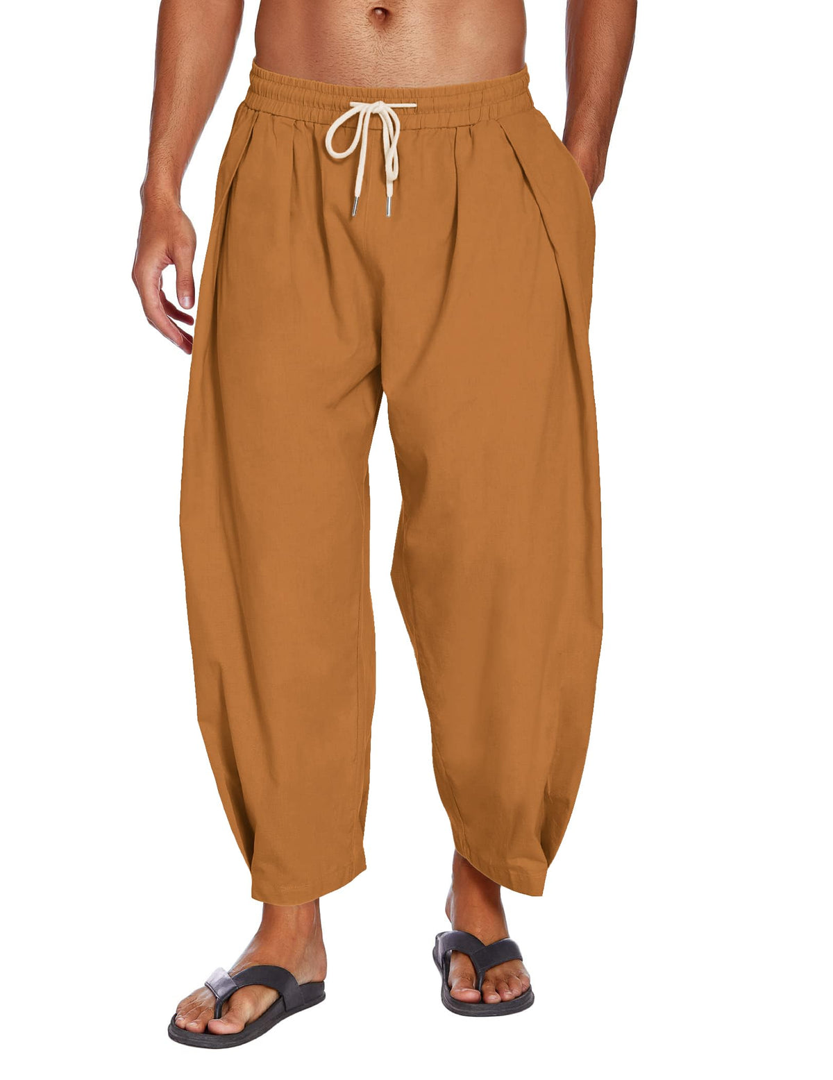 Pantalón harem holgado con bolsillos
