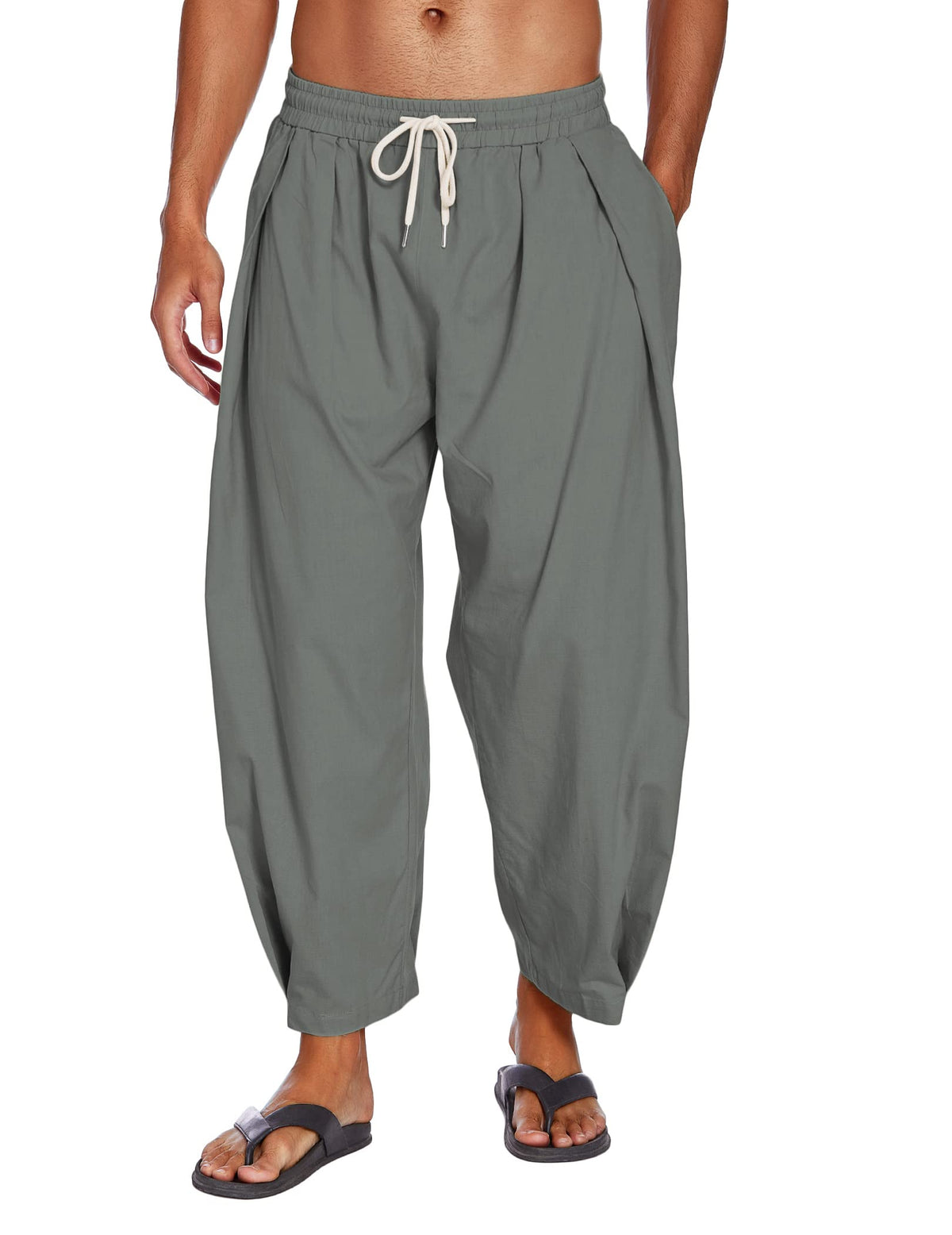 Pantalón harem holgado con bolsillos