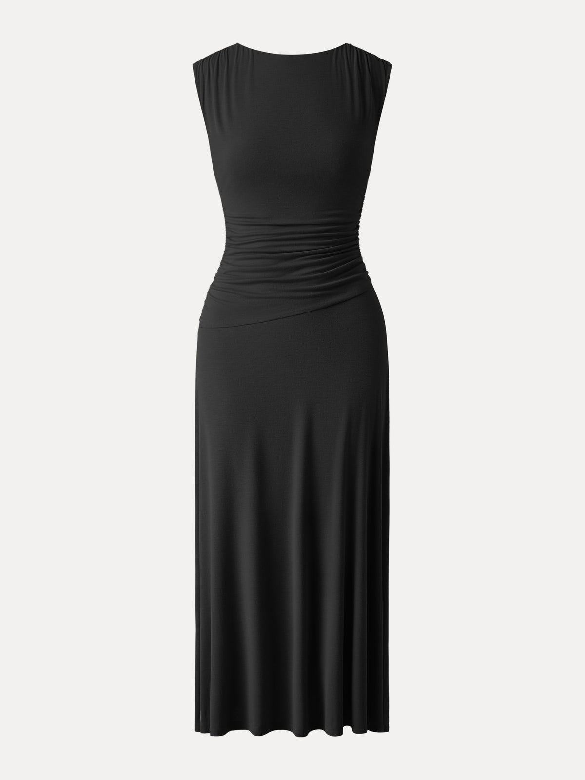 Vestido maxi fruncido lateral de sensación fresca