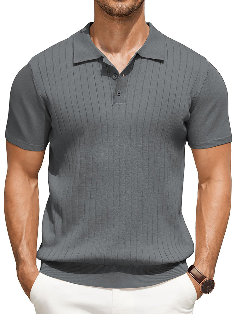 Polo de punto canalé casual