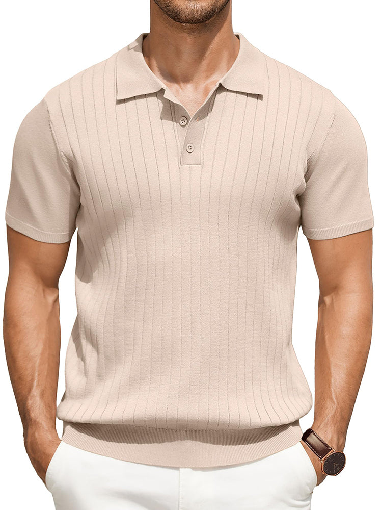 Polo de punto canalé casual